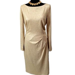 Lauren Ralph Lauren Gold Long Sleeve Dress